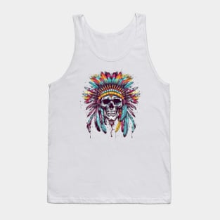 Native American Chief Skull #5 Tank Top